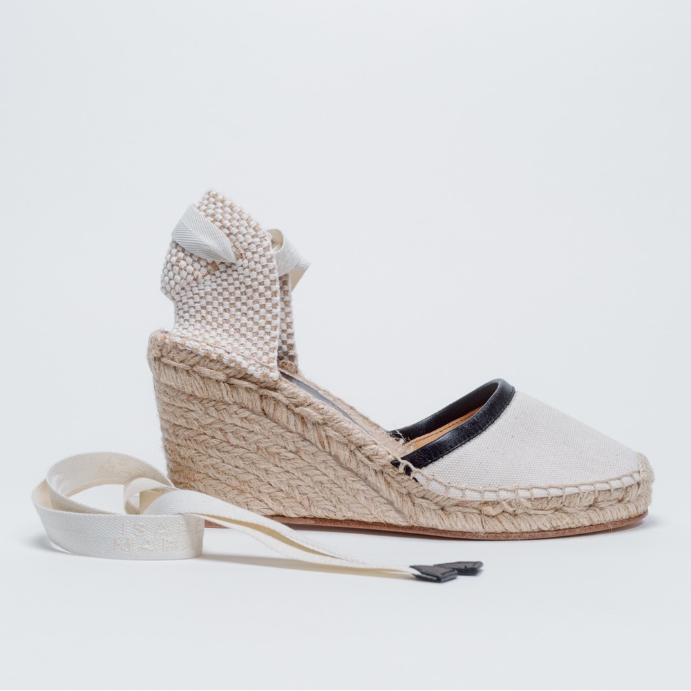 Isabel Marant Alfafi Leather Wedge Espadrilles | Size 36.5 (fits US 6-6.5) | New